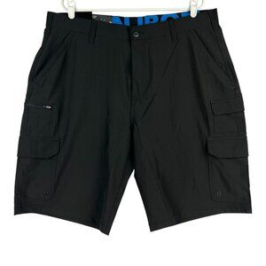 Iron Co. Men's Stretch Black Hybrid Cargo Shorts Size 40 Comfort Waistband NWT